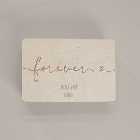 Erinnerungsbox aus Holz "Forever" personalisiert S (30x20x14 cm) mit Griff