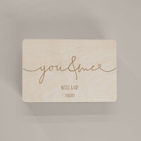 Erinnerungsbox aus Holz "You & me" personalisiert L (40x30x23 cm) ohne Griff