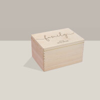 Erinnerungsbox aus Holz "Family" personalisiert L (40x30x23 cm) ohne Griff