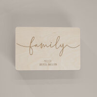 Erinnerungsbox aus Holz "Family" personalisiert L (40x30x23 cm) ohne Griff