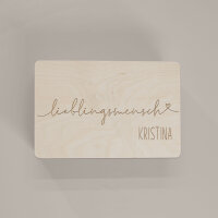 Erinnerungsbox aus Holz "Lieblingsmensch" personalisiert S (30x20x14 cm) ohne Griff