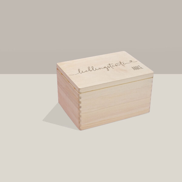Erinnerungsbox aus Holz "Lieblingstante" personalisiert L (40x30x23 cm) ohne Griff