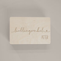 Erinnerungsbox aus Holz "Lieblingsonkel" personalisiert L (40x30x23 cm) mit Griff