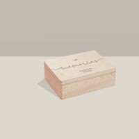 Memory box "Carlson - memories" wood personalized paper airplane M (40x30x14cm) without handles