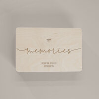 Memory box "Carlson - memories" wood personalized paper airplane M (40x30x14cm) without handles