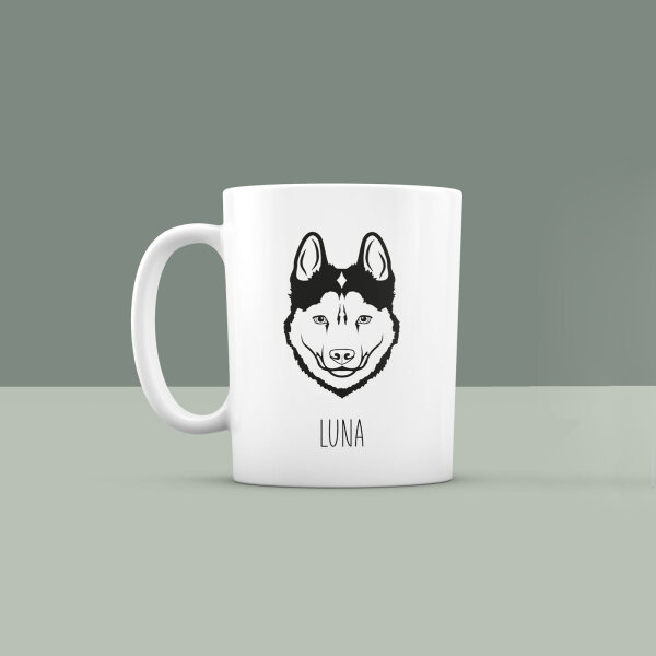 Personalisierte Tasse "Bester Freund - Husky" Hund-Motiv