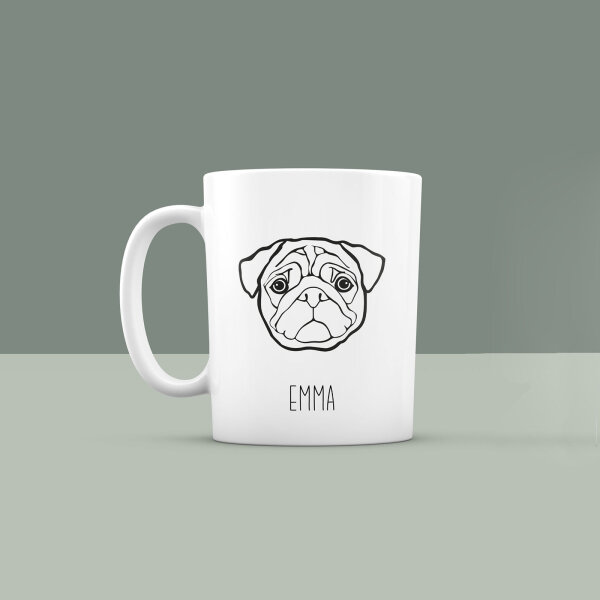 Personalisierte Tasse "Bester Freund - Mops" Hund-Motiv