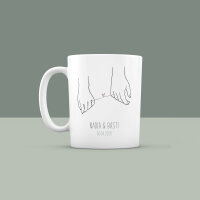 Personalized mug "heart string" for partner