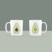 Personalisierte Tassen Keramik 2er Set "Avocado love" für Paare
