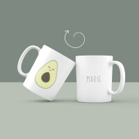 Personalized mugs set of 2 "Avocado love" for...