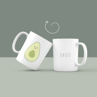 Personalized mugs set of 2 "Avocado love" for couples