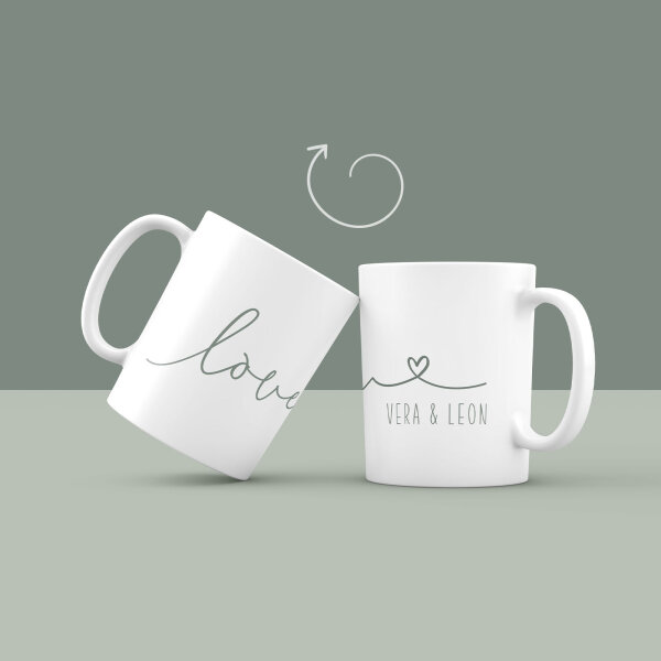 Personalisierte Tasse Keramik "Love" für Partner