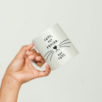 Personalized mug "Cute but Psycho" cat motif