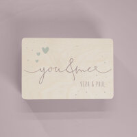 Memory box wooden "You & me" personalized...