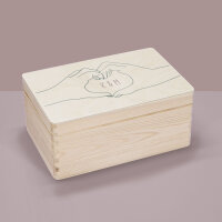 Memory box wooden "heart hands" personalized...